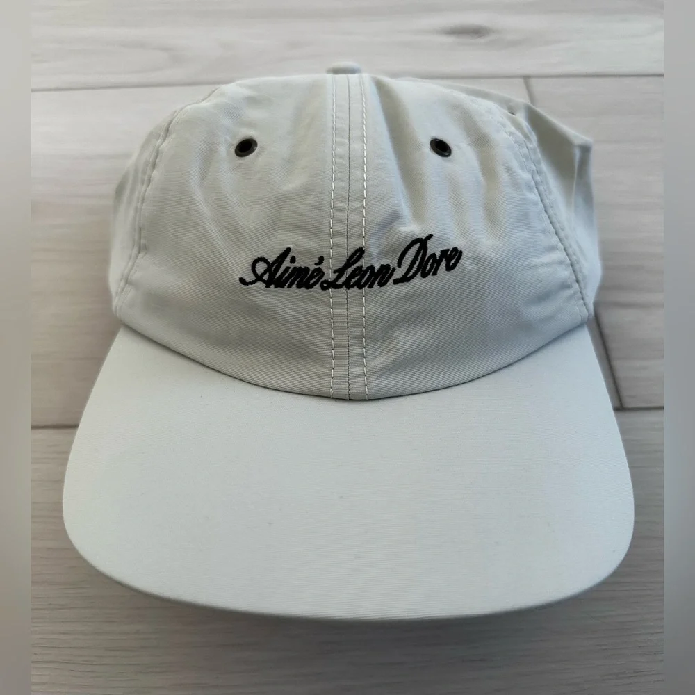 NEW AIME LEON DORE Embroidered Script Sport nylon 6 panel Hat cap silver Burch
